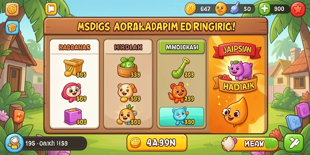 gacormega - Menu antarmuka yang mudah dinavigasi dan user-friendly.