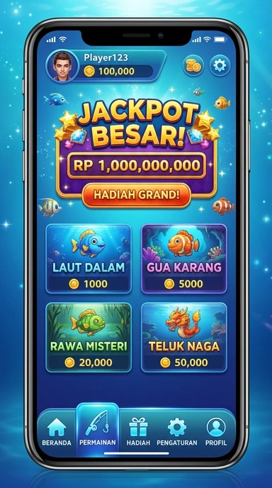 Layar utama luckywin — antarmuka bersih setelah instalasi